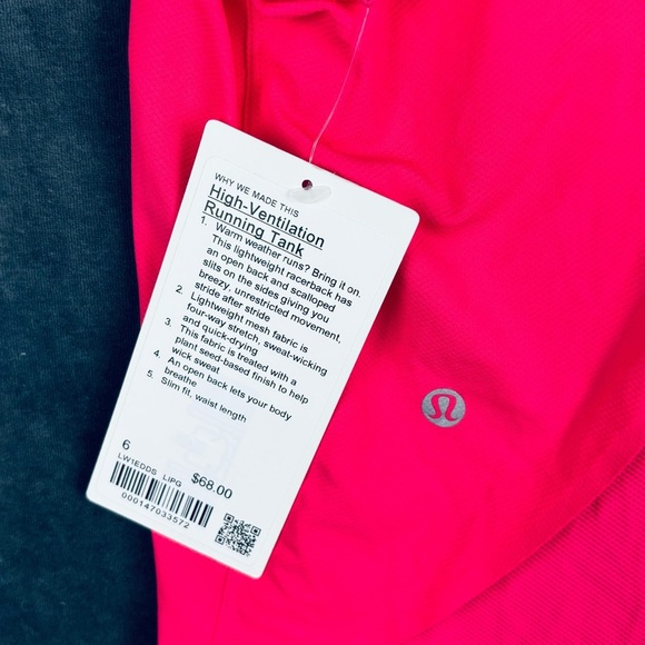 NWT lululemon athletica High Ventilation Running Tank Top in sz 6 - Lip Gloss - Picture 7 of 14